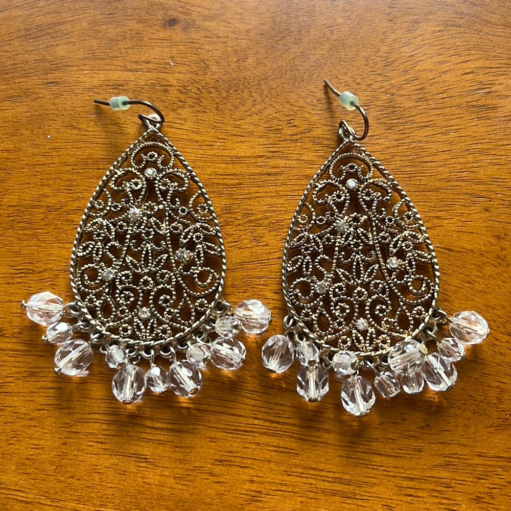 Beaded filigree earrings